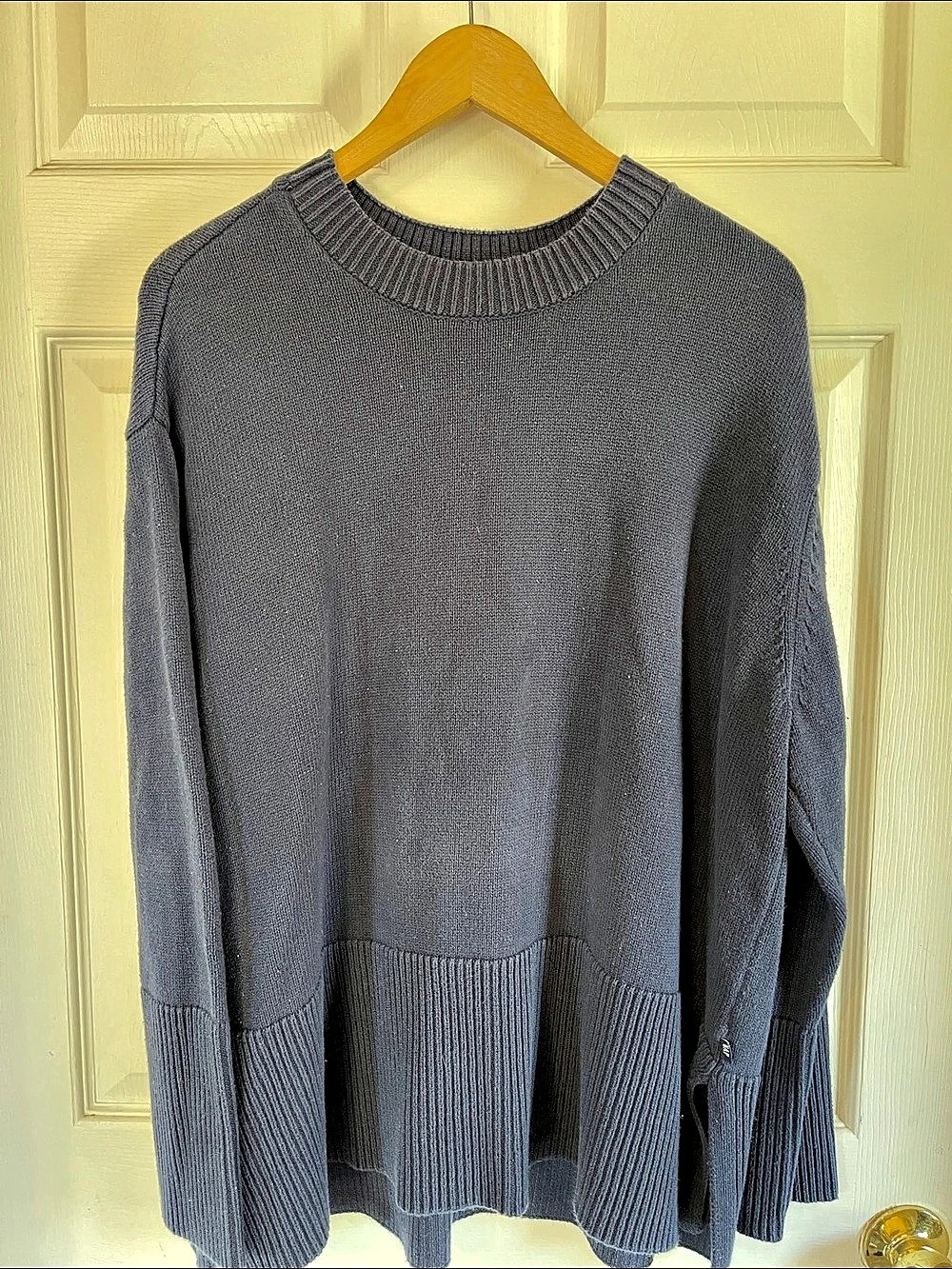 Gap Oversized Crewneck Sweater Ribbed Gray XL
